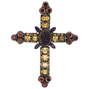 Ornate Limited Edition Nicki Butler 925 multigem stone Cross Enhancer